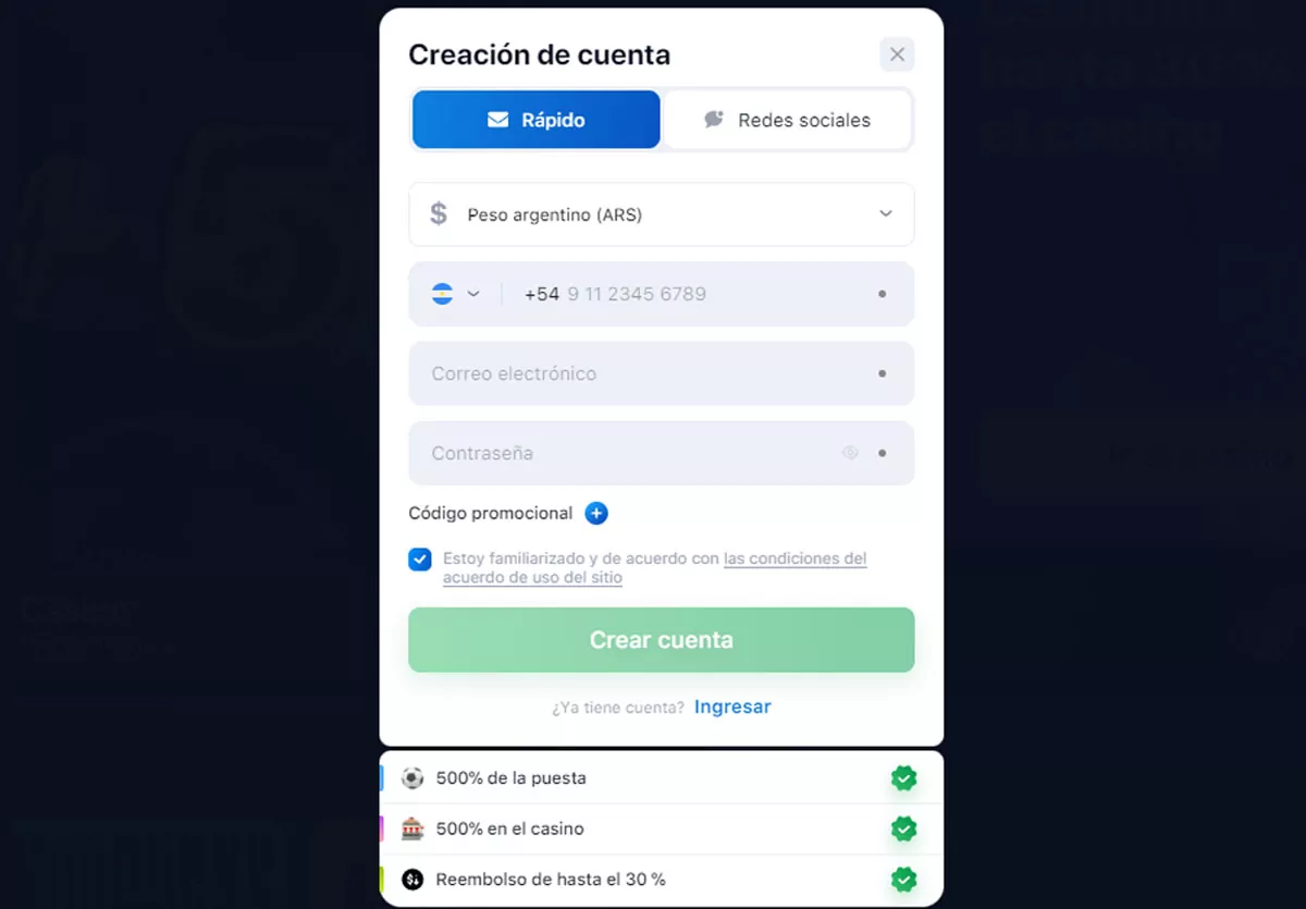 Selecciona la opción de registro. Si deseas crear una cuenta utilizando una red social, elige la plataforma en la cual ya tengas una cuenta.